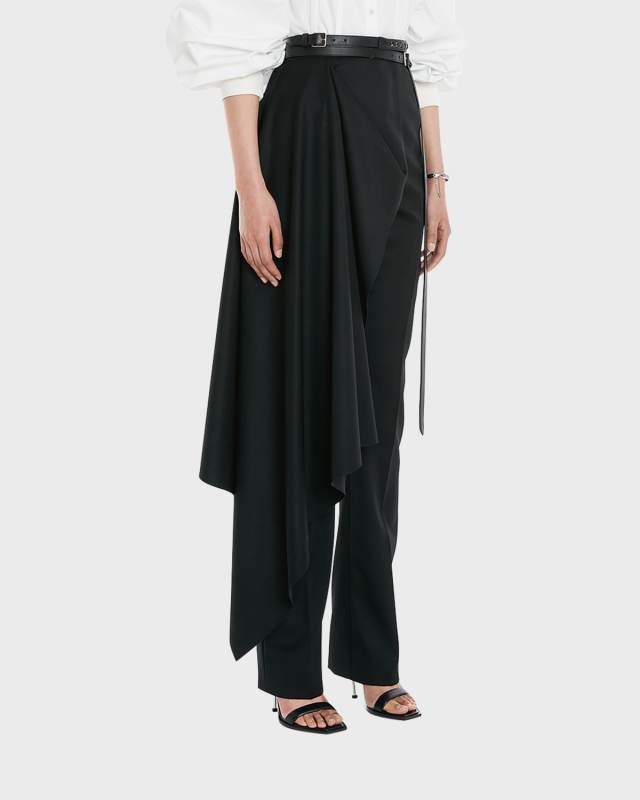 Draped Straight Trousers